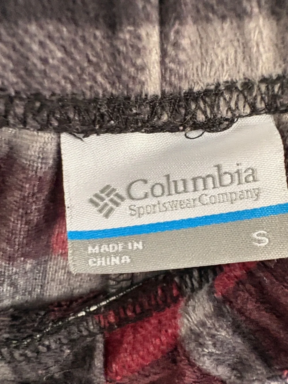 Columbia Mens Small Plaid Fleece Pajama Sleep Pants Lounge Bottoms Red Gray